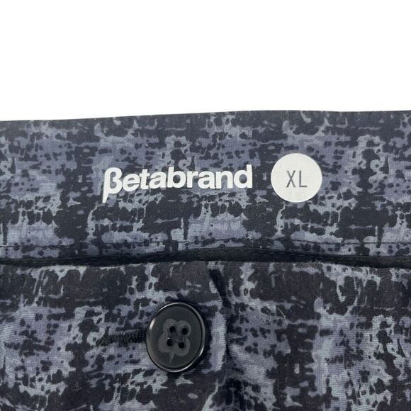 Betabrand Womens Shibori Print Straight Leg Yoga Dress Pants Black Gray Size XL - Picture 5 of 15